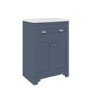 Grade A2 - 600mm Blue Freestanding Vanity Unit with Basin - Baxenden