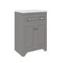 600mm Grey Freestanding Vanity Unit with Basin - Baxenden