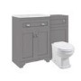 1100mm Grey Toilet and Sink Unit with Traditional Toilet - Baxenden