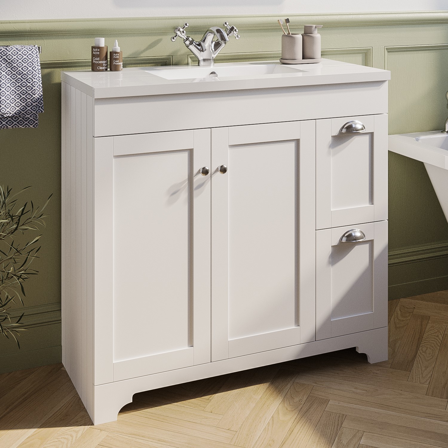 900mm White Freestanding Vanity Unit With Basin Baxenden Better Bathrooms 900mm White Freestanding Vanity Unit With Basin Baxenden Better Bathrooms