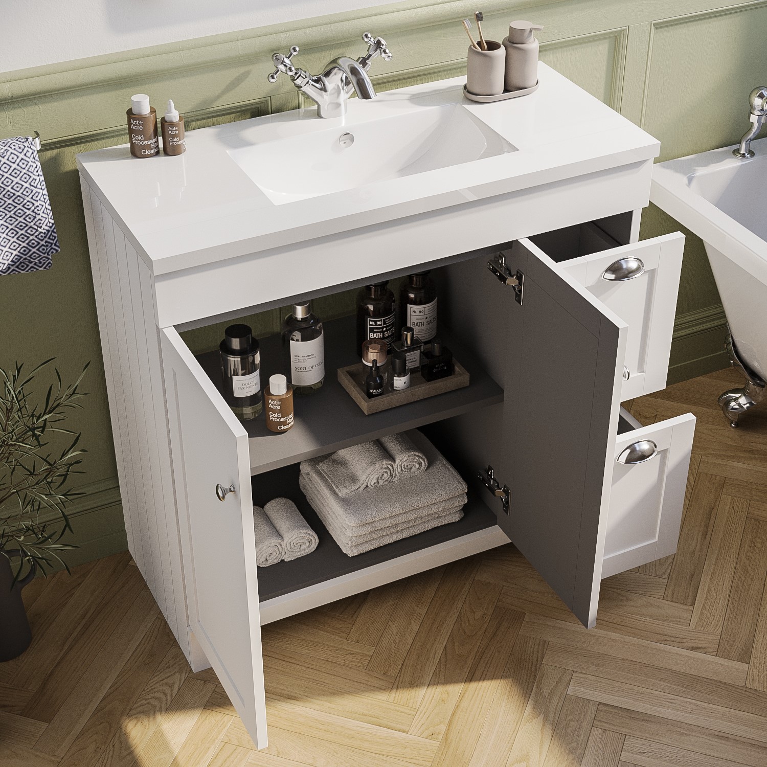 900mm White Freestanding Vanity Unit With Basin Baxenden Better Bathrooms 900mm White Freestanding Vanity Unit With Basin Baxenden Better Bathrooms
