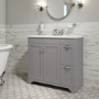 Grade A2 - 900mm Grey Freestanding Vanity Unit with Basin - Baxenden