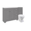 1400mm Grey Toilet and Sink Unit with Traditional Toilet - Baxenden