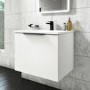 Grade A1 - 600mm White Wall Hung Vanity Unit with Gloss Basin - Sion