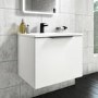 600mm White Wall Hung Vanity Unit with Matt Basin - Sion
