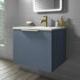 600mm Blue Wall Hung Vanity Unit with Gloss Basin - Sion