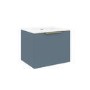 600mm Blue Wall Hung Vanity Unit with Gloss Basin - Sion