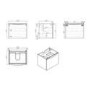 600mm Blue Wall Hung Vanity Unit with Gloss Basin - Sion