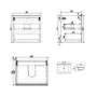 Grade A1 - 600mm Concrete Effect Wall Hung Vanity Unit with Gloss Basin - Sion 
