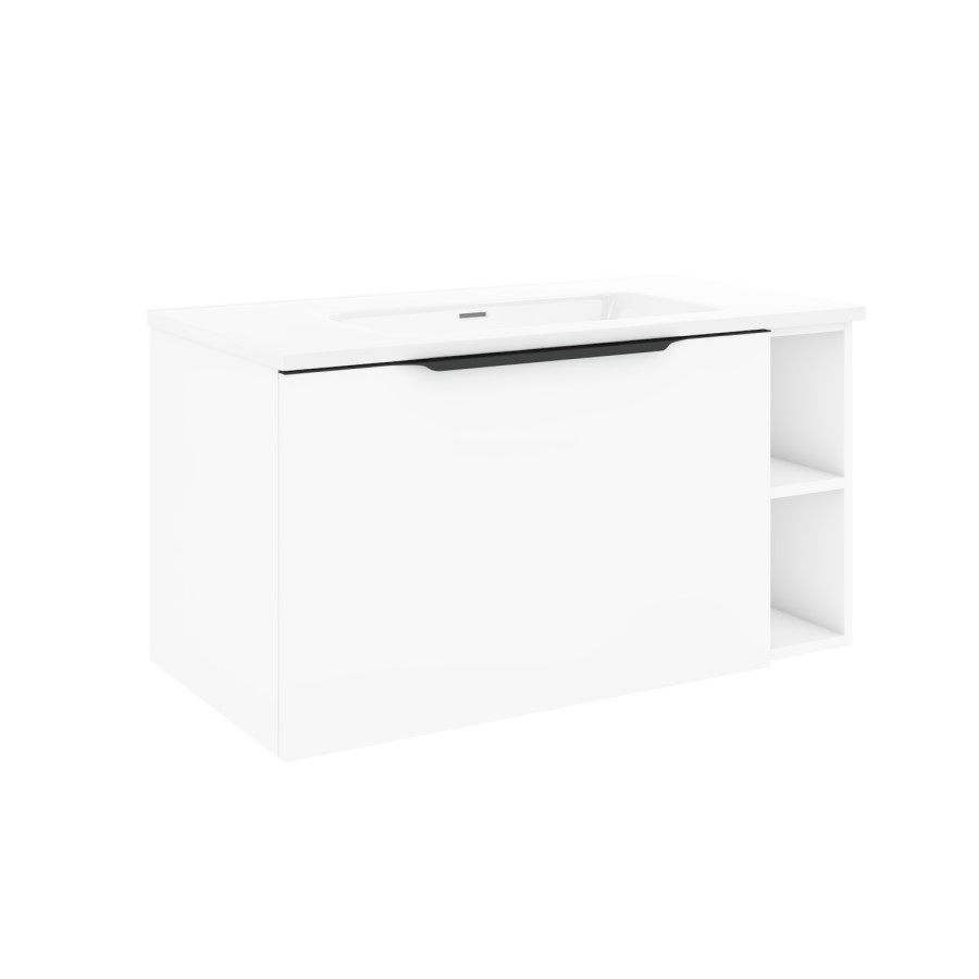 900mm White Wall Hung Vanity Unit with Basin - Sion