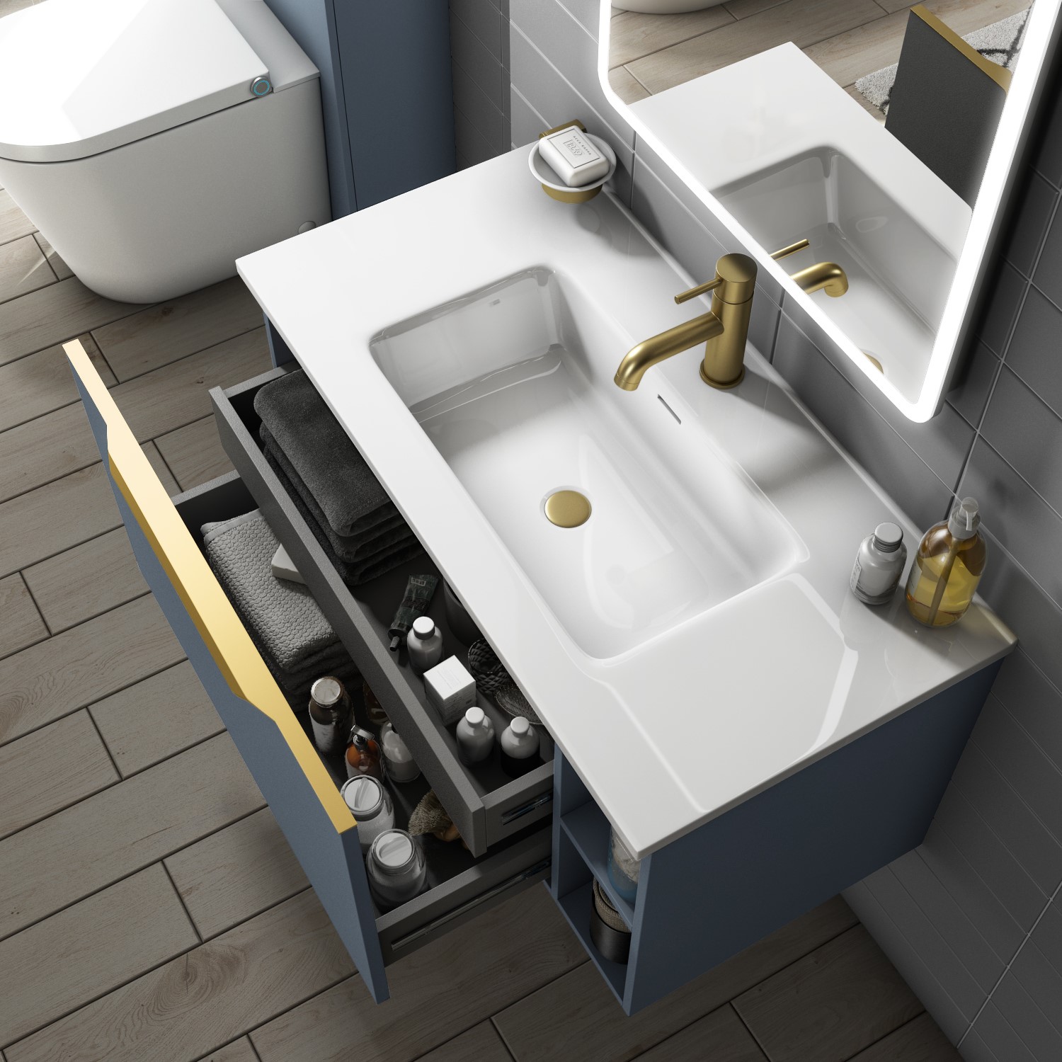 900mm Blue Wall Hung Vanity Unit With Basin Sion Better Bathrooms 900mm Blue Wall Hung Vanity Unit With Basin Sion Better Bathrooms