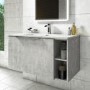 900mm Concrete Effect Wall Hung Vanity Unit with Basin - Sion