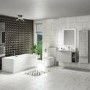 900mm Concrete Effect Wall Hung Vanity Unit with Basin - Sion