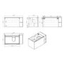 900mm Concrete Effect Wall Hung Vanity Unit with Basin - Sion