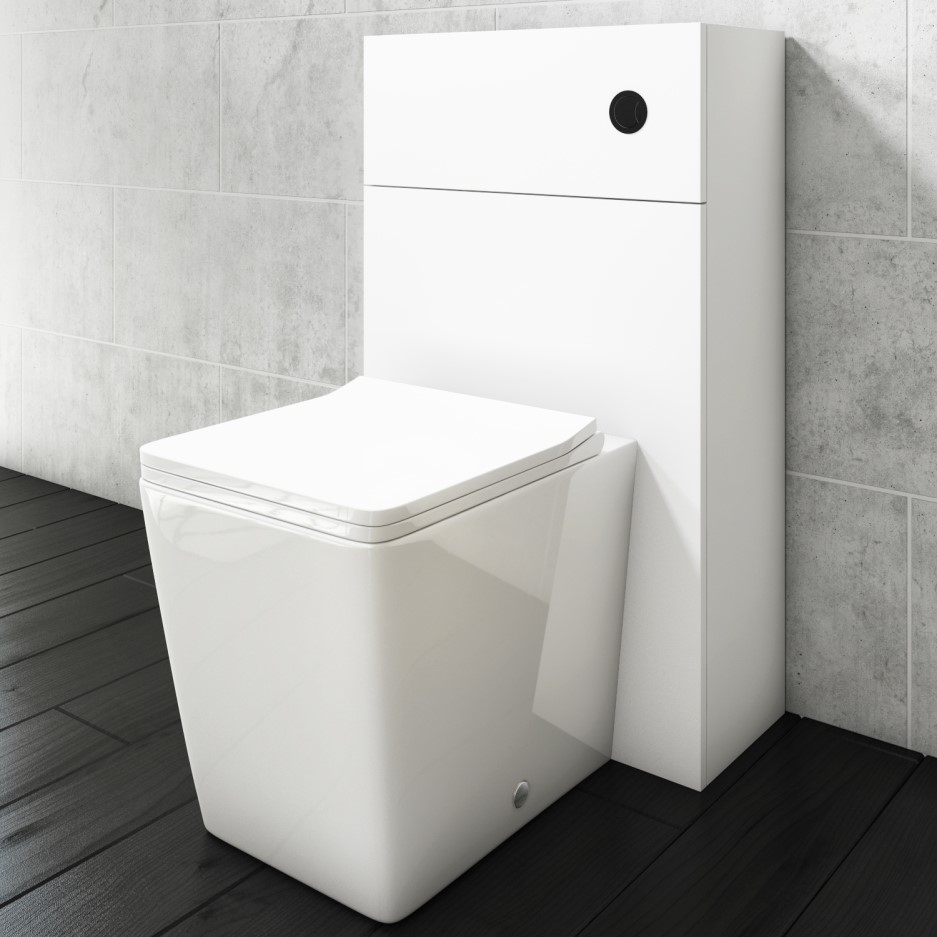 Sion Matt White 500mm WC Unit with Voss Back to Wall ...