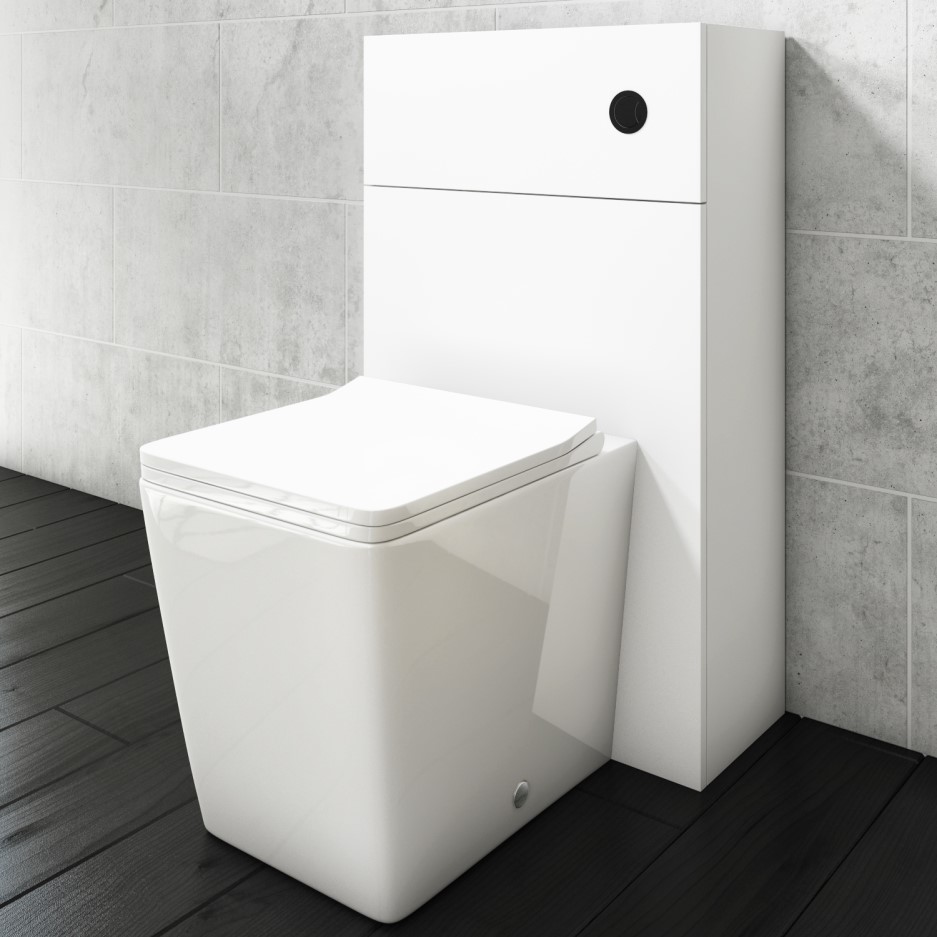 Sion Matt White 500mm WC Unit with Voss Back to Wall Toilet and Concealed Cistern Better Bathrooms