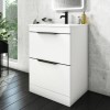 600mm White Freestanding Vanity Unit with Gloss Basin - Sion