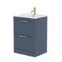 600mm Blue Freestanding Vanity Unit with Matt Basin - Sion