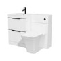 1100mm White Toilet and Sink Unit with Square Toilet - Sion