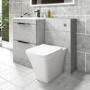 1100mm Concrete Effect Toilet and Sink Unit with Square Toilet - Sion
