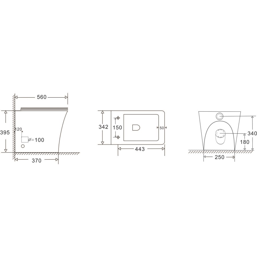 1100mm Concrete Effect Toilet and Sink Unit with Square Toilet - Sion