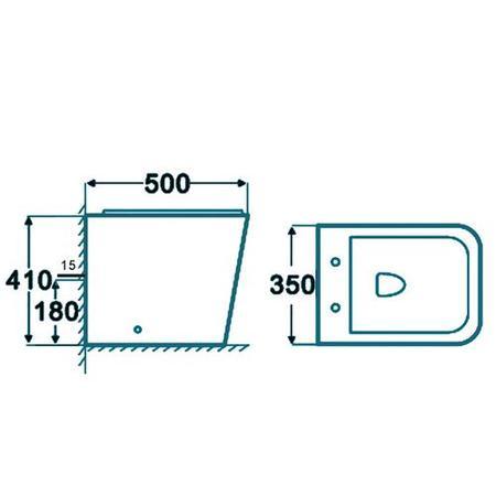 Square Back to Wall Toilet with Soft Close Seat - Voss