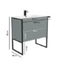 1000mm Grey Freestanding Vanity Unit with Basin - Nero