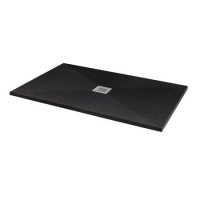Silhouette Black Sparkle 1400 x 800 Rectangular Ultra Low Profile Tray with waste Silhouette Black Sparkle 1400 x 800 Rectangular Ultra Low Profile Tray with waste