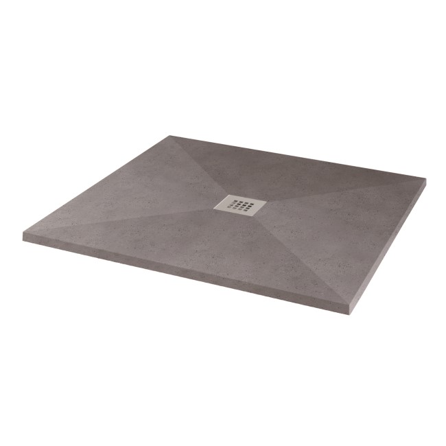 Silhouette Grey Sparkle 800 x 800 Square Ultra Low Profile Tray with waste