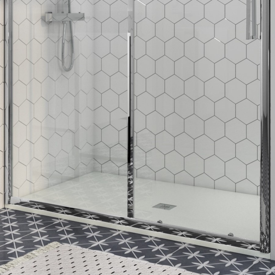 Ultra Low Profile Rectangular Shower Tray 1600 x 900mm Stone Resin - Silhouette