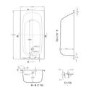 Graded A1 - Single Ended Steel Bath with 2 Tap Holes - 1500 x 700mm