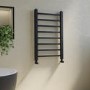 Black Towel Radiator 800 x 500mm with Pipe Kit and Straight Valves - Sonoran