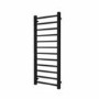 Black Towel Radiator 1200 x 500mm with Pipe Kit and Straight Valves - Sonoran
