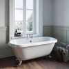 Grade A2 - Freestanding Double Ended Roll Top Bath with Chrome Feet 1515 x 740mm - Park Royal