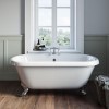 Grade A2 - Freestanding Double Ended Roll Top Bath with Chrome Feet 1515 x 740mm - Park Royal
