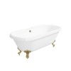 Freestanding Double Ended Roll Top Bath with Brushed Brass Feet 1515 x 740mm - Park Royal