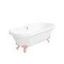 Freestanding Double Ended Roll Top Bath with Pink Feet 1515 x 740mm - Park Royal