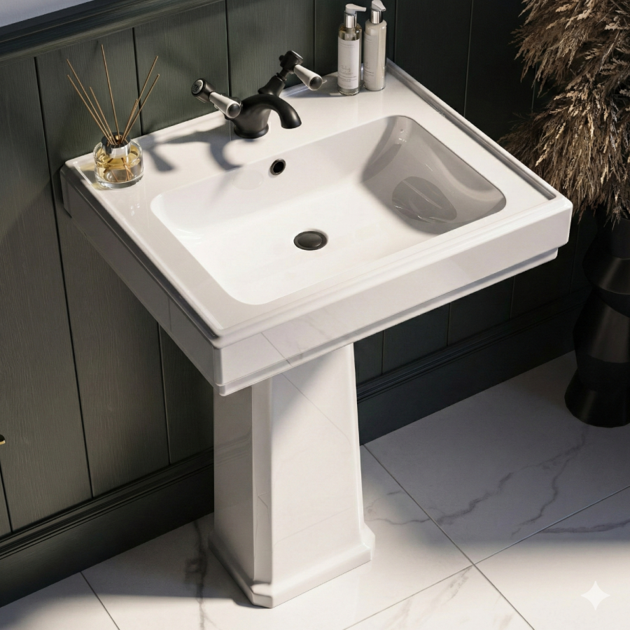 Traditional Black Freestanding Bath Suite with Toilet & Basin - Park Royal