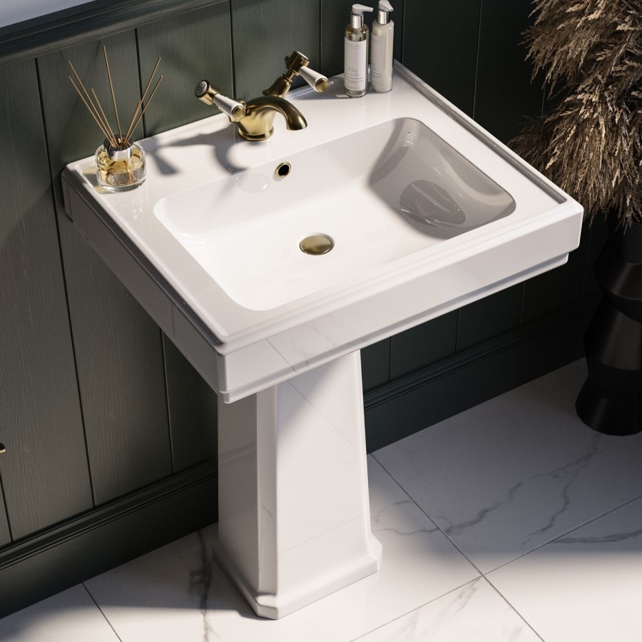 Traditional Brass Freestanding Bath Suite with Toilet & Basin - Park Royal