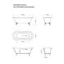 Freestanding Double Ended Bath Matt White with Chrome Feet 1700 x 745mm - Park Royal
