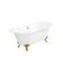 Freestanding Double Ended Slipper Bath with Brushed Brass Feet  1700 x 745mm - Park Royal
