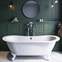 Freestanding Double Ended Slipper Bath with White Feet 1700 x 745mm - Park Royal Freestanding Double Ended Slipper Bath with White Feet 1700 x 745mm - Park Royal