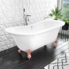 Freestanding Double Ended Slipper Bath with Pink Feet 1700 x 745mm - Park Royal