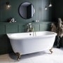 Grade A1 - Freestanding Double Ended Back to Wall Bath with Brushed Brass Feet 1700 x 745mm - Park Royal