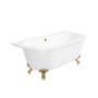Grade A1 - Freestanding Double Ended Back to Wall Bath with Brushed Brass Feet 1700 x 745mm - Park Royal