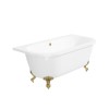 Freestanding Double Ended Back to Wall Bath with Brushed Brass Feet 1700 x 745mm - Park Royal