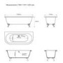 Freestanding Double Ended Back to Wall Bath with Pink Feet 1700 x 745mm - Park Royal