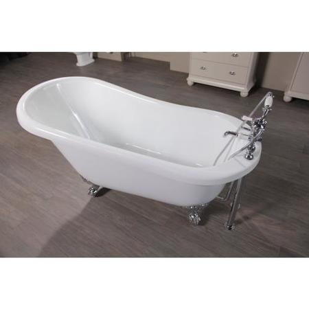 Freestanding Roll Top Slipper Bath With Chrome Feet - L1570 x W705mm - Park Royal