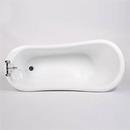 Freestanding Roll Top Slipper Bath With Chrome Feet - L1570 x W705mm - Park Royal