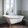 Grade A2 - Freestanding Single Ended Roll Top Slipper Bath with Brushed Brass Feet 1550 x 725mm - Park Royal